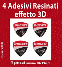 4 Adesivi 3D Resinati DUCATI CORSE -  misure 20x19mm