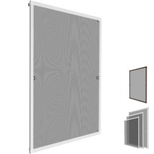 Zanzariera universale per finestre struttura alluminio in kit 80x100cm bianco nu