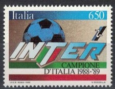 INTER SCUDETTO CAMPIONATO 1988-1989. FRANCOBOLLO NUOVO  ANNO 1989   