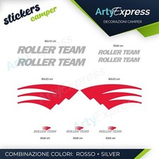 Kit completo 9 adesivi camper ROLLER TEAM, loghi stickers carvan