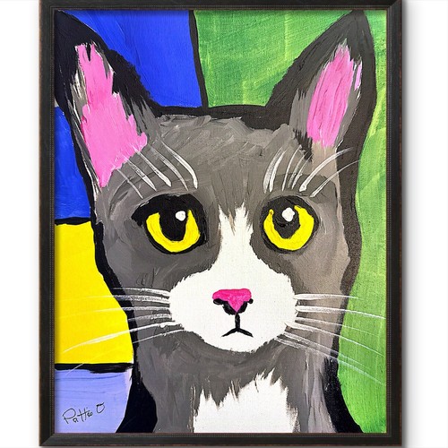 Quadro ritratto gatto arte