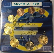 austria 2011 serie 8 valori da 1 cent a 2 €
