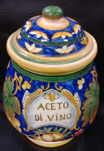 Hand paint italian ceramic jar - italian,