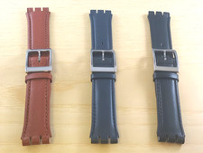 Cinturino per Swatch Irony 19 mm vera pelle liscio colori marrone nero blu