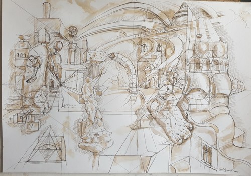 Disegno utopico architettura - disegno, d'architettura