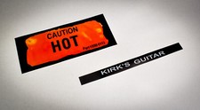 Kirk Hammett style 'Caution Hot' Sticker Decal Set For Metallica ESP KH-2 Guitar