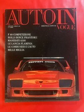 AUTOIN VOGUE 16 (1990) Rivista Auto in FERRARI F40 MILLE MIGLIA LANCIA FLAMINIA
