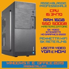 COMPUTER PC FISSO CPU INTEL i5-3470 16GB SSD500GB DVDRW Windows 11 + Office 2019