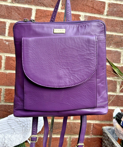 Zaino donna vera pelle viola