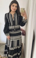 ABITO MIDI ZARA RICAMATO NERO