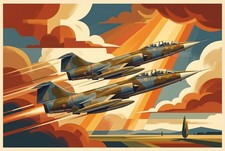 Stampa Fine Art F-104 volo in