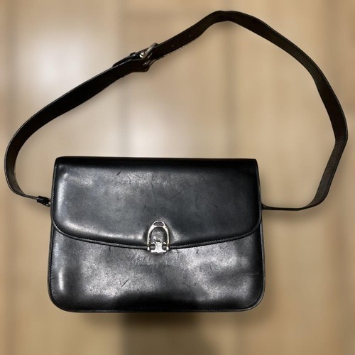 Spalla pelle nera con logo - spalla,