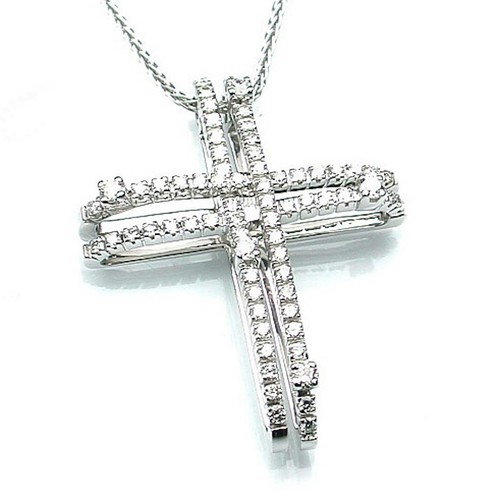 Collana croce damiani notte - damiani,