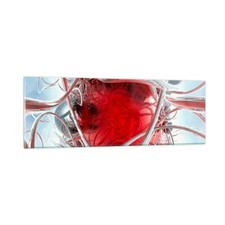 Quadro su Vetro 90x30cm Astratto composizione grafica 3D Stampe Moderni Murale