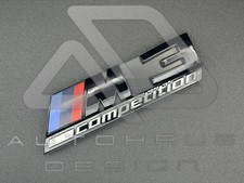 Logo distintivo griglia rene paraurti anteriore BMW M3 Competizione nero lucido 