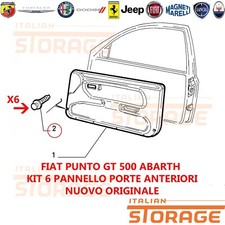 FIAT PUNTO GT 500 ABARTH KIT 6 PERNO PANNELLO PORTE ANTERIORI ORIGINALE 46410400