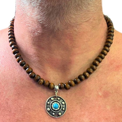 Collana con ciondolo - , pietre