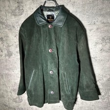 Giacca pelle renna velluto verde vera pelle usata super rara