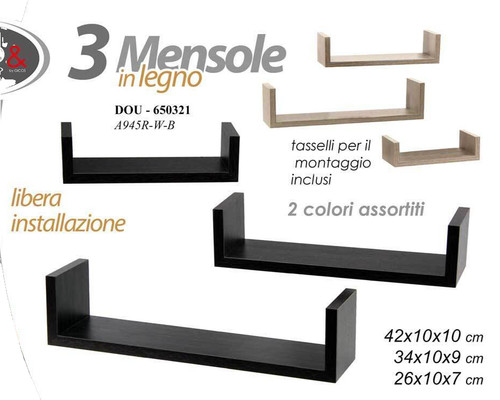 Tris set mensole - 3, moderna