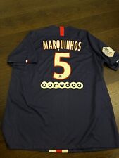 PSG Marquinhos shirt maillot maglia nuova con etichetta XL Blue Brazil rare