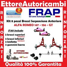 KIT 4 BRACCI RINFORZATI +BIELLETTE+GOMMINI FRAP ALFA 147-156-GT SUPERIORI INFER