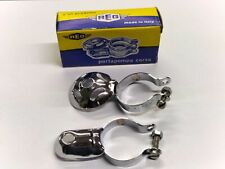 COPPIA DI FASCETTE PORTA POMPA CROMATE REG PER BICI D'EPOCA E BICI VINTAGE