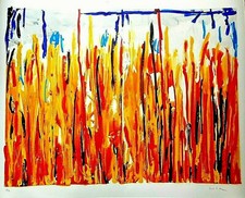 MARIO SCHIFANO CAMPO GRANO MATERICA SMALTO  80 x 100 no franco angeli,tano festa