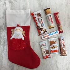 CALZA BEFANA 2026 FATTA A MANO Cioccolata KINDER Epifania Fatina Velluto Rossa