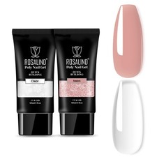 Gel Ricostruzione Unghie 60 ml*2 Trasparente & Melone UV LED Poligel per Unghie