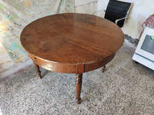 TAVOLO ROTONDO IN NOCE LUIGI FILIPPO ORIGINALE EPOCA 800' DA RESTAURARE
