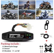 Tachimetro Digitale per Moto Universale Strumentazione Display LCD Contagiri 12V
