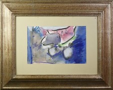 Sergio Scatizzi (1918-2009) Quadro DIPINTO Tecnica Mista Natura Morta e Anguria