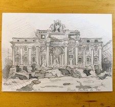 Roma fontana di Trevi disegno