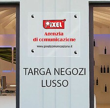 TARGA LUSSO PLEXIGLASS LUCIDO TAGLIO LASER 10MM  PERSONALIZZATA 30X20  NEGOZI