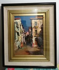 APRILE Vincenzo - Quadro dipinto ad olio su tavola 30x40 cm, ‘Strada di paese'