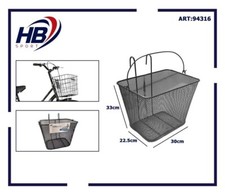 Cestino Portapacchi Anteriore Manubrio Bicicletta Bici Metallo Nero