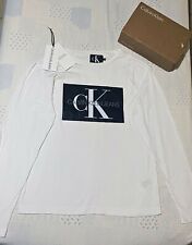 Maglia a maniche lunghe Calvin klein Bianca Taglia S Box logo