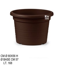 VASO CILINDRO TONDO DIAM. CM 80X56 H IN PLASTICA LISCIA RIGATA COLORE BRONZO