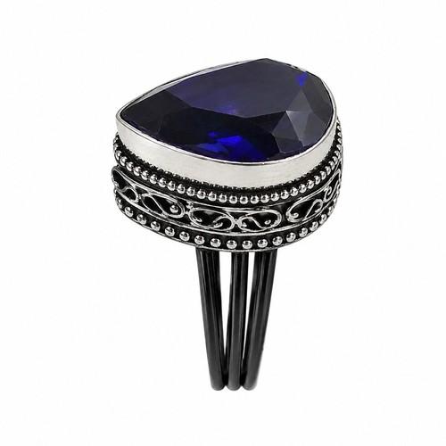 Anello tanzanite zirconi - anello,