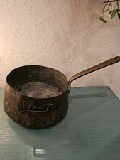 Antica grande pentola in rame XIX secolo con manico in ottone - molto buona