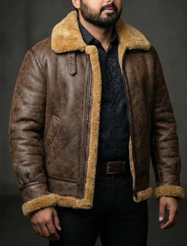 Men brown sheepskin - men's,