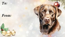 Etichette natalizie per cani Labrador Retriever (cioccolato) di Starprint - 42 etichette