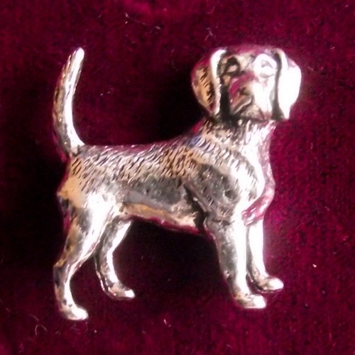 Pewter beagle hound dog - pewter, brooch