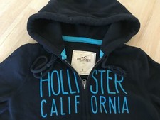 FELPA HOLLISTER CALIFORNIA BLU UNISEX CON CAPPUCCIO SURF TAGLIA S