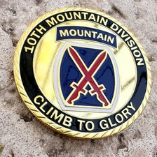 Moneta sfida 10° DIVISIONE MONTAGNA ESERCITO USA DIECI FANTERIA