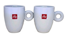 2 TAZZE MUG  illy  Caffé CAPPUCCINO AMERICANO LATTE Cm 8 x 10,5