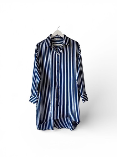 Abito camicia raso - , righe
