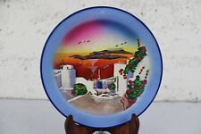 Piatto SOUVENIR Grecia Isole greche Da parete In ceramica Dipinto a mano Vintage