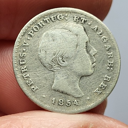 Moneta argento portogallo 1854 - argento,