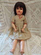 Bambola Antica In Legno Dipinto Fine 800 Capelli 